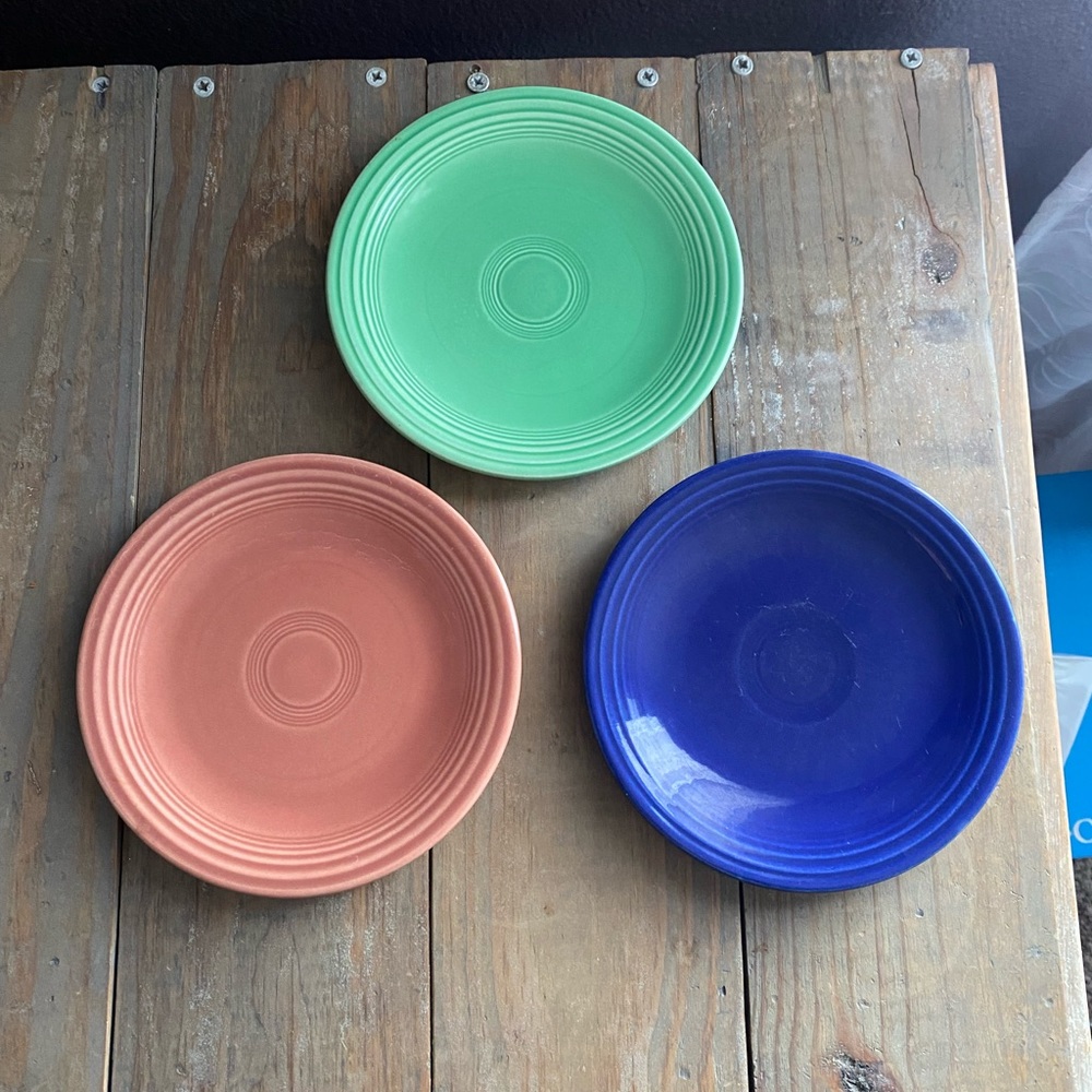 COPY - Set of 3 bread and butter Old Vintage Fiestaware plates